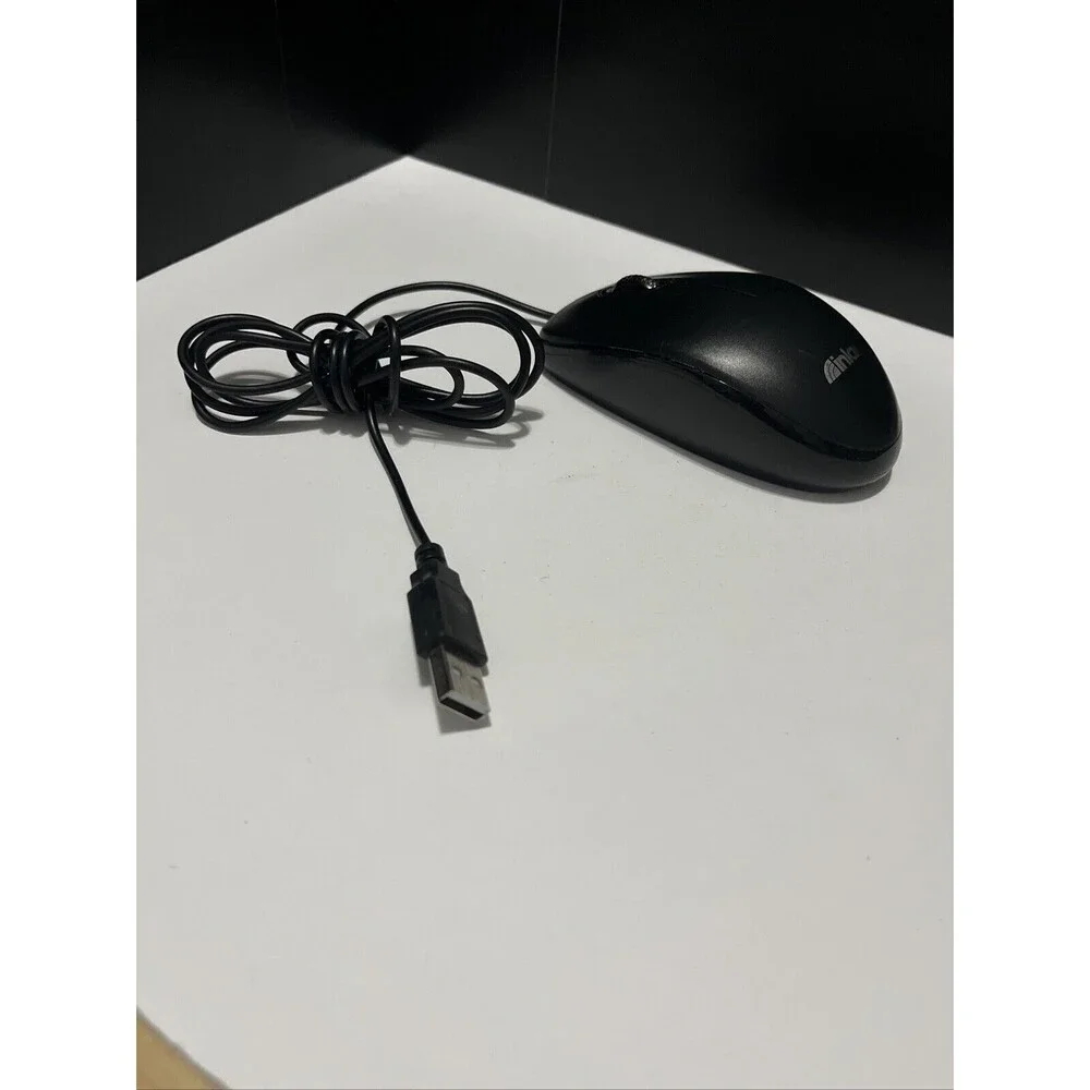 Inland Wired USB Black Optical Mouse - Model 07233 Computer Mouse Wired
